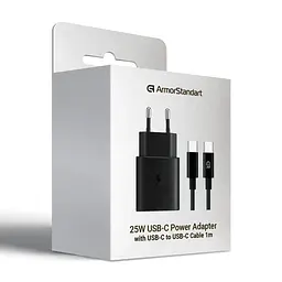 Зарядний пристрій ArmorStandart AR-TA800 USB-C 25W Black з кабелем USB-C to USB-C (ARM77720) - мініатюра 6