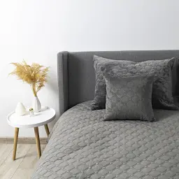 Покривало ТЕП Velour сіре Ромб круглий 180x240 см - мініатюра 5