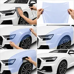 Антигравійна захисна бронеплівка за лекалами для Audi Q8 4M 2018-2023 - оптика (фари та ПТФ) - мініатюра 2