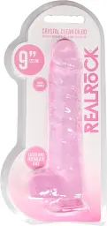 Фалоімітатор Realrock Crystal Clear 9" 22 см рожевий - мініатюра 3