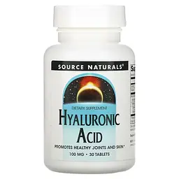 Препарат для суглобів і зв'язок Source Naturals Hyaluronic Acid 100 mcg 30 таблеток