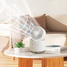 Настільний вентилятор Rapid Cooling 3in1 з водяним охолодженням і підсвічуванням 1200 mAh White - мініатюра 6