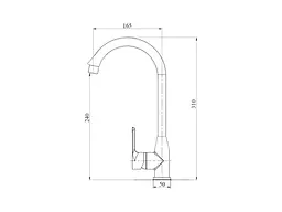 Змішувач Brinex на мийку чорний 35B 007 (k40) BRIN35B007 - мініатюра 2