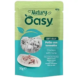 Вологий корм Oasy Cat Wet Natury для дорослих котів курка з тунцем 70 г