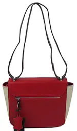 Невелика жіноча шкіряна сумка Giorgio Ferretti 35553SD04 Червона з бежевим - мініатюра 7