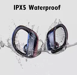 Бездротові спортивні, водонепроникні навушники TWS T17 з кріпленням за вухо сенсорами і індикатором заряду - мініатюра 7