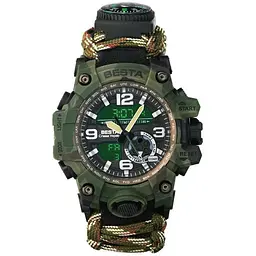 Наручний годинник чоловічий з компасом Hemsut Military Темно-зелений (2835)