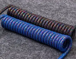 Кабель Keychron USB-A/USB-C USB-C заряджання/синхронізації Keychron, 1.08м, Type-C, Premium Coiled Aviator, синій (CAB8_KEYCHRON) - мініатюра 3
