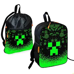Шкільний рюкзак дитячий Minecraft + Сумка для взуття спортивної форми рюкзак-мішок для хлопчика (01725)