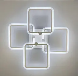 Світлодіона люстра white на 4 ріжки квадратної форми Line.F RGB підсвітка є - мініатюра 2
