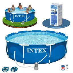 Басейн каркасний 28202 NP Intex 305-76см, 4485л, з 230V фільтр-насосом, в коробці (6903136698018) - мініатюра 2