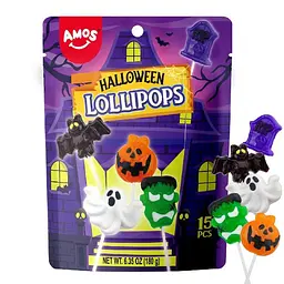 Льодяники на паличці Amos Halloween Candy Lollipop 180г - мініатюра 2