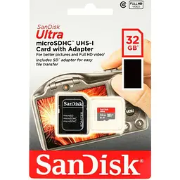 Карта пам'яті MICRO SDHC 32GB UHS-I SDSQUA4-032G-GN6IA SANDISK - мініатюра 2