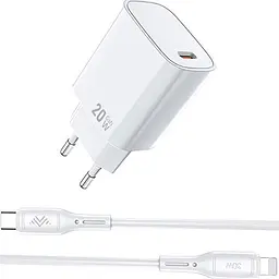 Мережевий зарядний пристрій Monblan Quick Duo Series 20W + Cable USB-C to Lightning White [160760] - мініатюра 2