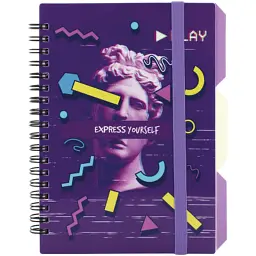Блокнот Optima ExpressViolet, B6 з розділювачами, 100 аркушів, клітинка (O20358-16)