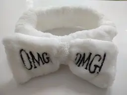 Косметична пов'язка на голову для волосся махрова OMG Ніжно-блакитна - мініатюра 9