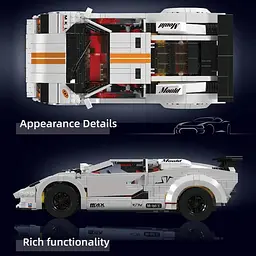 Конструктор машина на радіокеруванні Mould King Lamborghini Countach машинка ламборгіні  1384 деталей - мініатюра 6