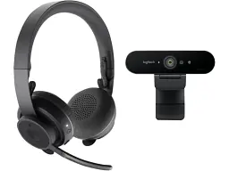 Веб-камера Logitech Brio 4K Webcam & Zone Wireless Headset (991-000344)