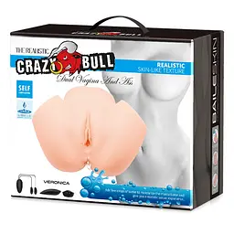 Мастурбатор Baile Crazy Bull Dual Vagina and Ass з вібрацією тілесний - мініатюра 8
