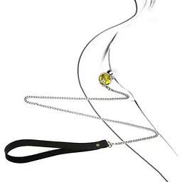 Металева анальна пробка Art of Sex Metal Anal Plug with Leash size M з повідцем - мініатюра 3