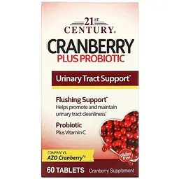 Журавлина з пробіотиком 21st Century Cranberry Plus Probiotic 60 таблеток - мініатюра 2