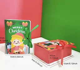 Подарункова коробочка «Merry Christmas» (Санта, сніговик, новорічна) - мініатюра 3