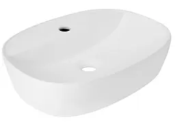 Раковина накладна Qtap Scorpio 500x380x120 мм, White, овальна, без донного клапана QT14116533W