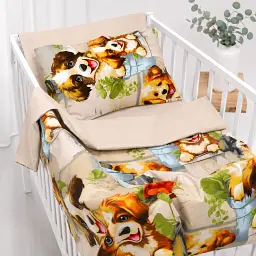 Комплект постільної білизни Ranforce Elite MirSon LITTLE KIDS Puppy Picnic 110 x 140 см (2200013681731)