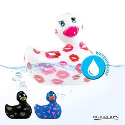 Вібратор Big Teaze Toys I Rub My Duckie 2.0 7.6 см білий з рожевим - мініатюра 3