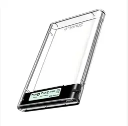 Зовнішня кишеня з дисплеєм XON MemoryCase для 2.5" SATA HDD/SSD USB 3.1 Type-C (XHC2C13S21PT 2209) Прозора  - мініатюра 3