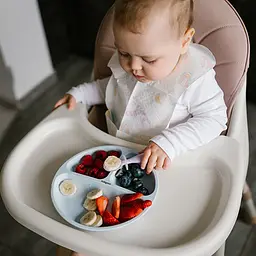 Дитяча силіконова тарілка на три секції із присоскою Baby Ono Блакитний - мініатюра 5