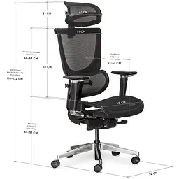 Крісло Mealux S8 Air Black ( HF-S8P M/B) - мініатюра 3