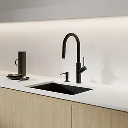 Змішувач для кухні з витяжним виливом Omnires Bend matt black (BE6455BL) чорний - матовий - мініатюра 2