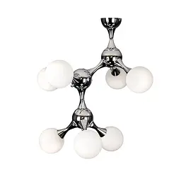 Люстра стельова Levistella 7529817-7 CR+WH, G9, 7 плафонов, хром, білий, сучасний стиль для дому