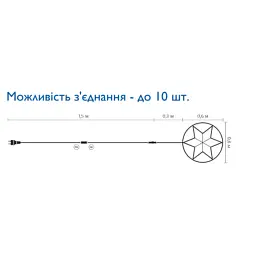 Гірлянда Delux Motif flash Star 60 х 60 см білий IP44 EN (90012983) - мініатюра 2