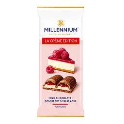Шоколад Millennium La Creme Edition молочний з кремовою та малиновою начинками 100г