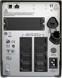 Джерело безперебійного живлення APC Smart-UPS 1500VA LCD, Lin.int., AVR, 8 х IEC, SmartSlot, USB, RJ-45, метал (SMT 1500I) - мініатюра 4