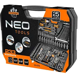Набір інструментів Neo Tools 1/2", 1/4", 3/8", CrV 233 шт - мініатюра 3