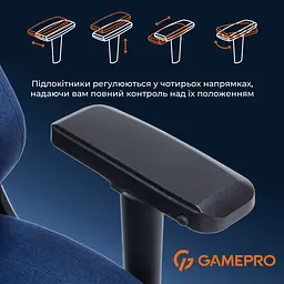 Ігрове крісло GamePro Size L Fabric Dark Blue (FGC750DB) - мініатюра 17