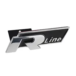Емблема напис Rline у решітку Хром+Чорна 76.8мм метал