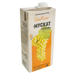 Вино SanRino Мускат Лагідний біле напівсолодке 1 л - мініатюра 2