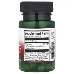 Натуральна добавка Swanson Resveratrol 100 мг 30 капсул - мініатюра 2