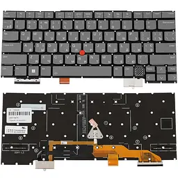 Клавіатура для ноутбука LENOVO (ThinkPad: X1 Carbon 12th Gen) ukr, чорний, без фрейма, підсвічування клавіш
