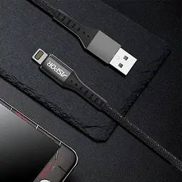 Кабель Aspor A167 USB – Lightning 2.4A/1м- чорний - мініатюра 3