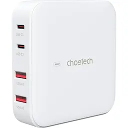 Мережевий зарядний пристрій Choetech PD8008 100W Desktop GaN Charger White (PD8008-EU-WH) [100838]