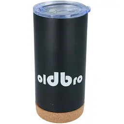 Кухоль OldBro для старого друга з корковим дном 480 мл Black Classic із нержавіючої сталі з подвійними стінками