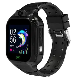 Дитячий смарт годинник-телефон Lemfo LT44 з GPS, 4G, SIM-картою, відеодзвінком, камерою, геолокацією та прослуховуванням Чорний