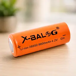Акумулятор 26650 / Батарея літієво-іонова x-balog 26650 8800 mah 1 шт - мініатюра 3