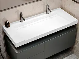 Умивальник Miraggio OLMOS 1200 (0000224) Miramarble, Глянцевий, Підвісний/Врізний, Білий - мініатюра 7