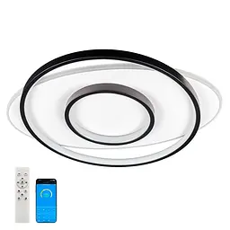 Люстра стельова LED Levistella 7871023, 58W, біло-чорна, сучасний стиль з пультом та регулюванням світла